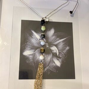 Swarovski Gold and Black Beaded Necklace